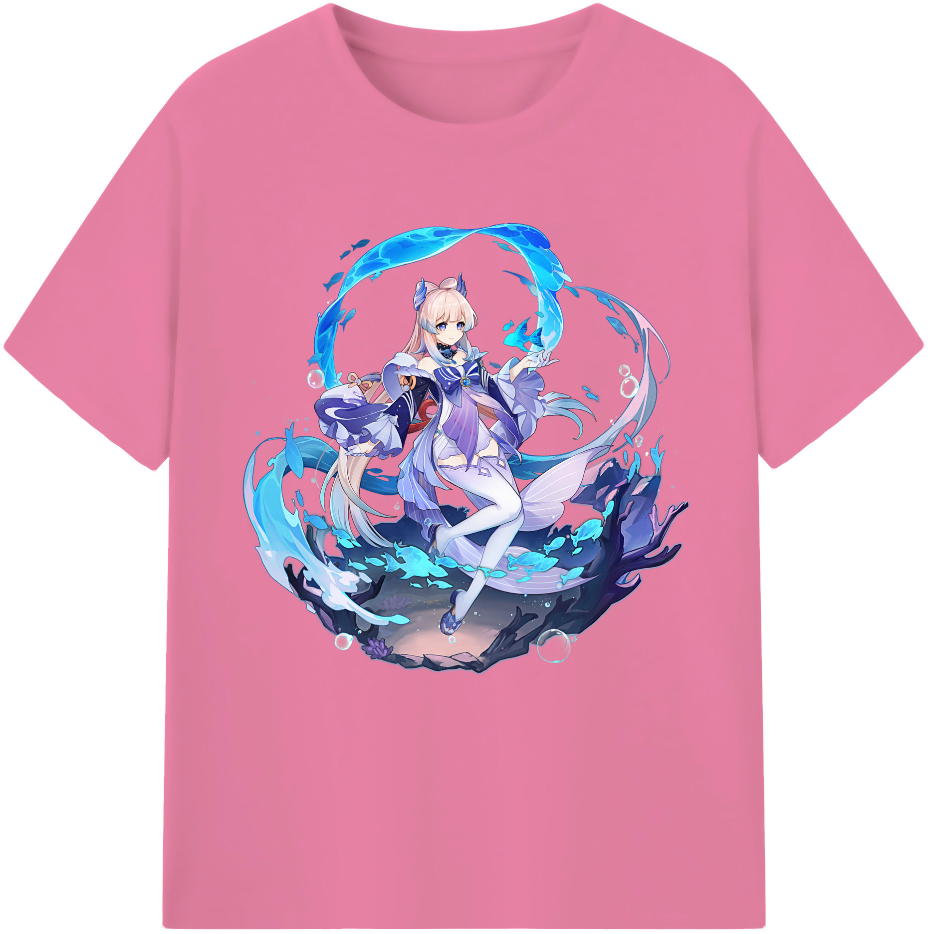 げんし神 珊瑚宮心海 サンゴノミヤ・ココミ genshin Sangonomiya Kokomi 綿100％半袖Tシャツ（フロントプリント）